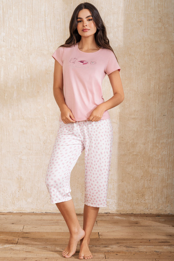 Pijama Mujer Capri Palo rosa 22010
