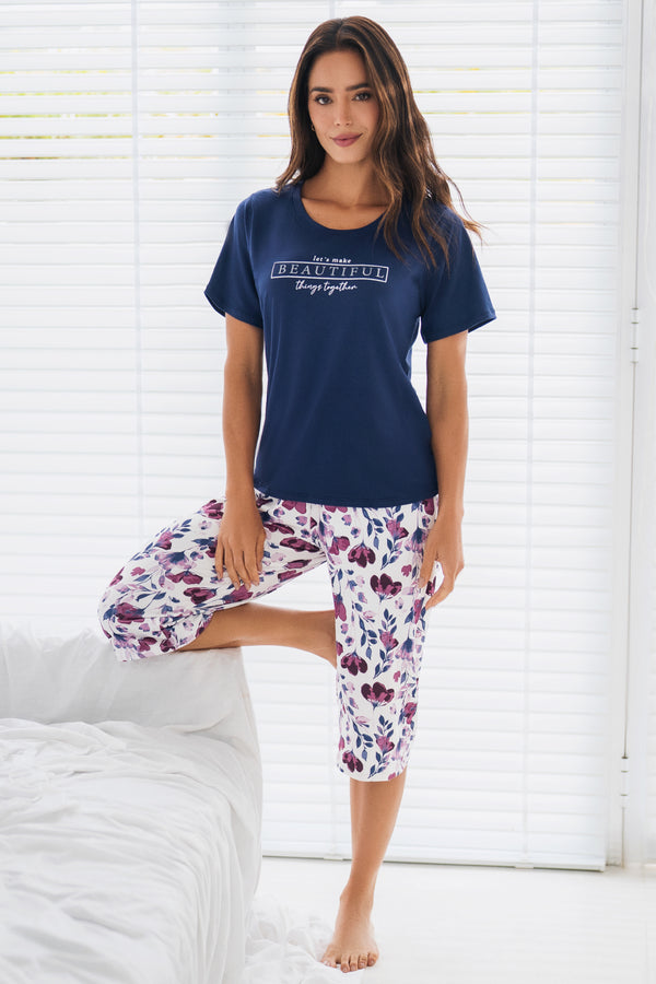 Pijama Mujer Capri Azul Oscuro 22017