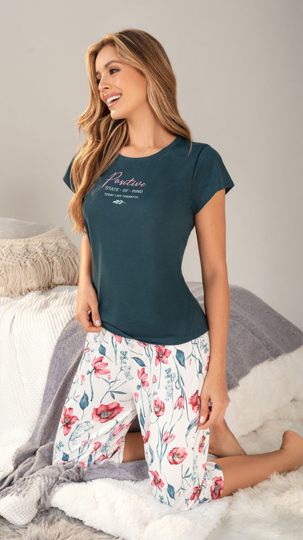 Pijama Mujer Capri Verde 22003