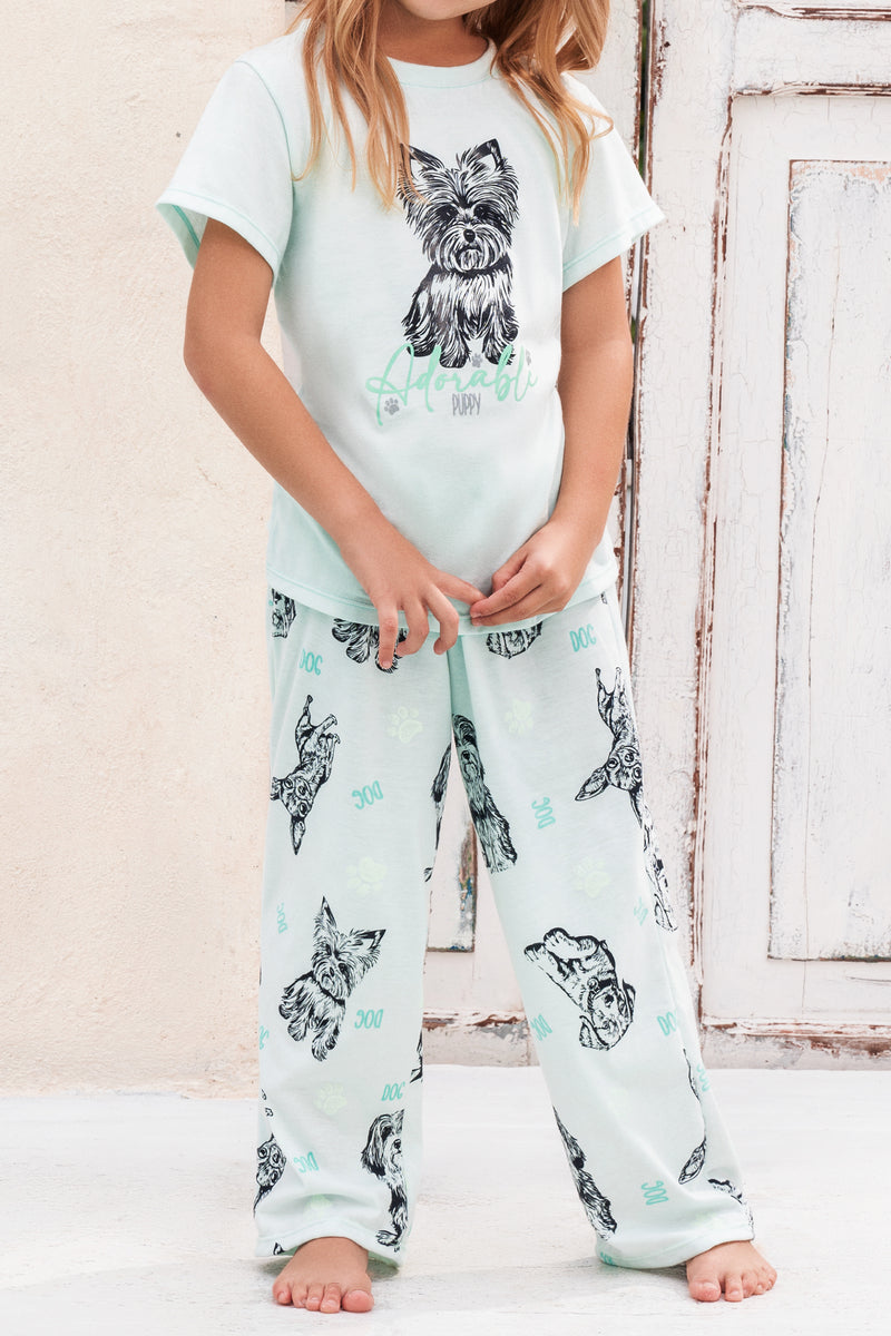 Conjunto Pantalón M-Corta Niña Verde 12052