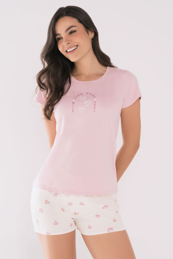 Pijama Mujer de Short Palo Rosa 21027