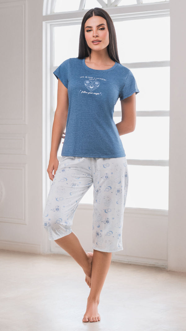 Pijama Mujer Capri Azul 22008