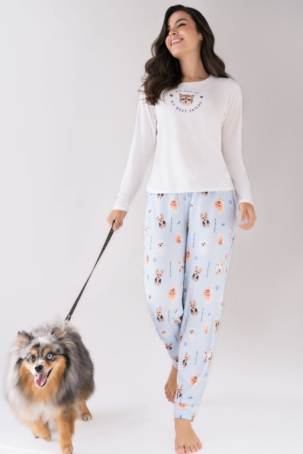 Conjunto Pantalón M-Larga Azul 23041