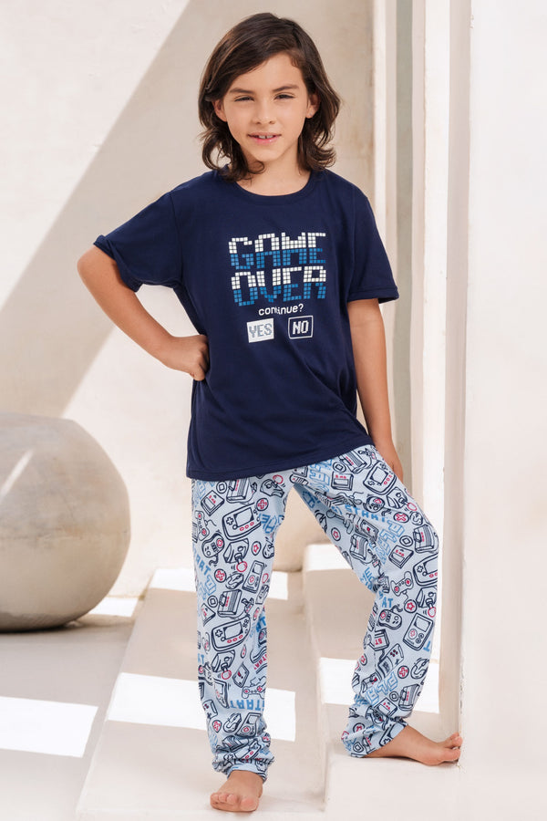 Pijama de Niño Pantalón Azul 12353