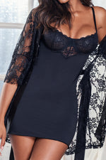 Kimono Blonda  Negro 11996