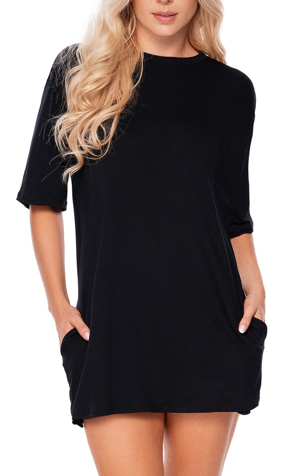 11463 Vestido Manga corta Negro