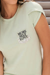 Camiseta Mangas Petalo Verde 11931