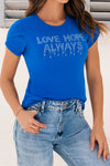 Camiseta Mangas Petalo Azul 11930