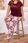 11799  Conjunto Pant M-Corta Vino Tinto