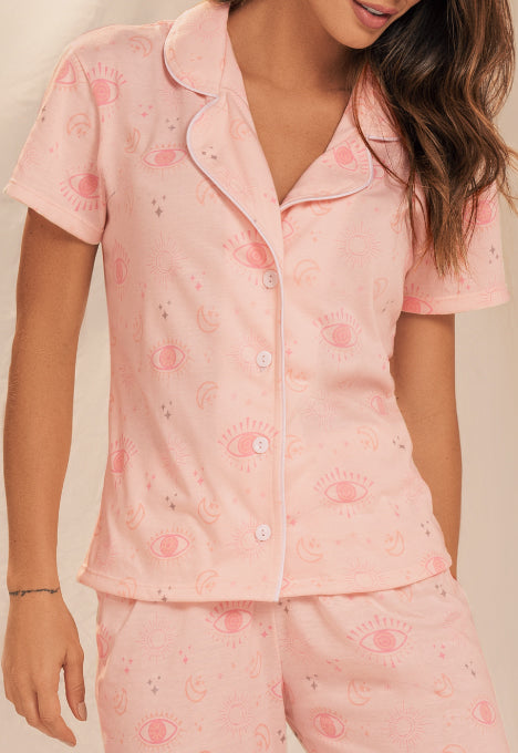 11918  Conjunto Pant M-Corta Palo Rosa