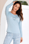 11812  Conjunto Pant M-Larga Dama Azul